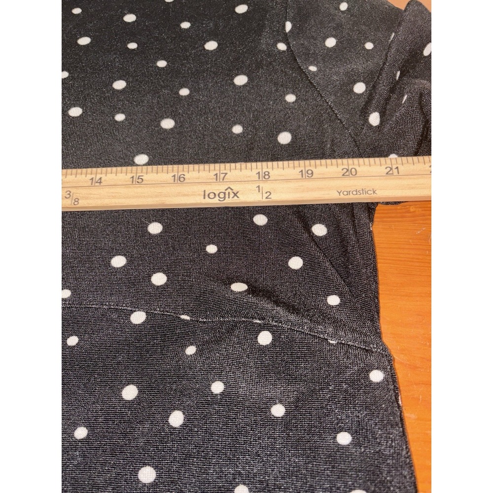 Chicos Size 2 Tunic Tops Large Black White Polka Dot 3/4 Sleeve Blouse Womens - Picture 8 of 8